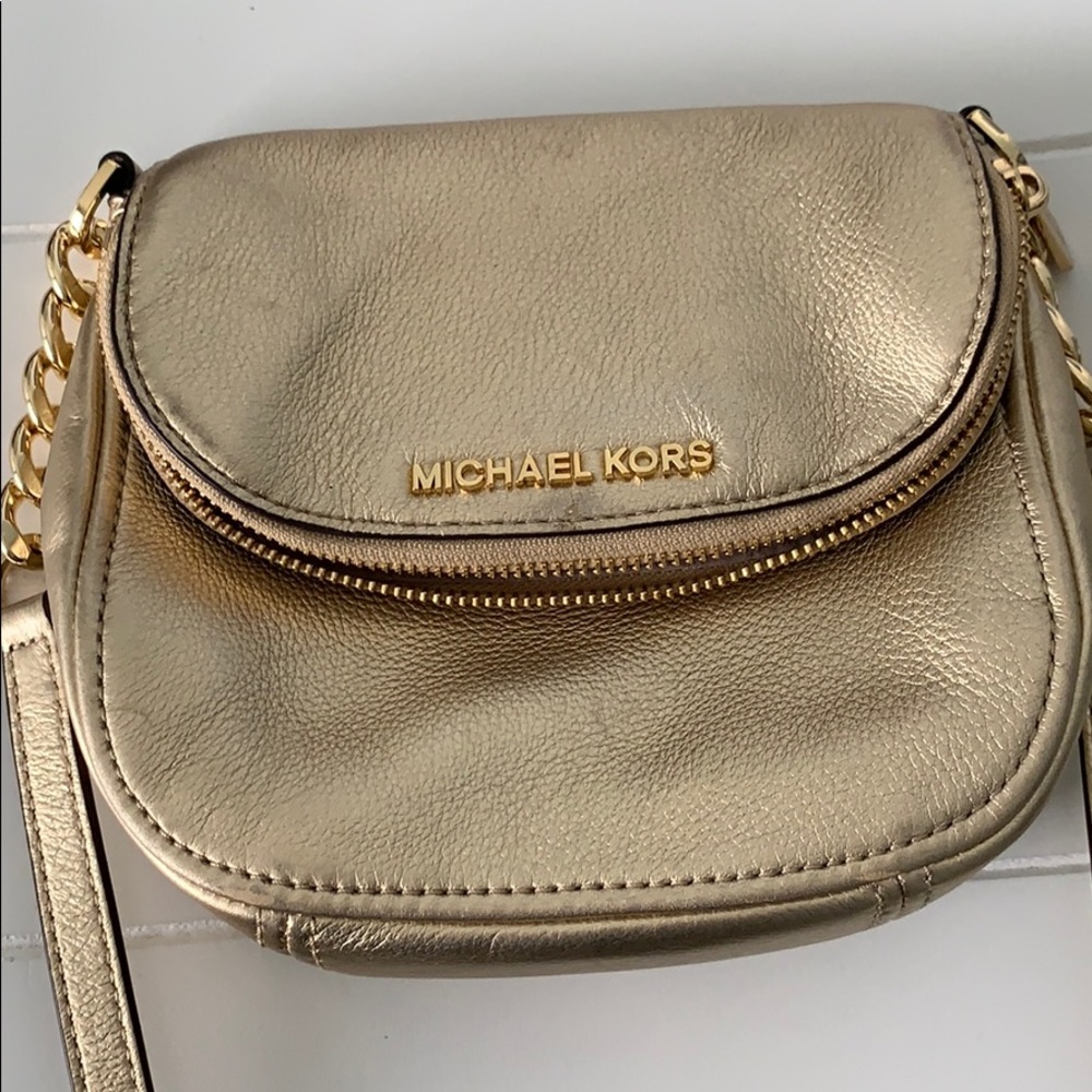 Michael Kors mini GOLD Leather crossbody bag